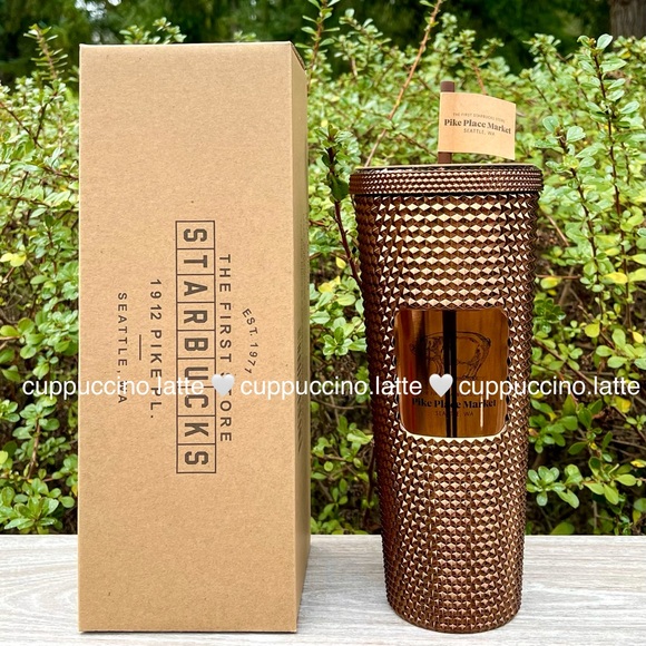 🤎NEW✨Starbucks Pike Place Market Bronze Mirror ‘Rachel’ Metallic Studded in Box - Picture 2 of 15